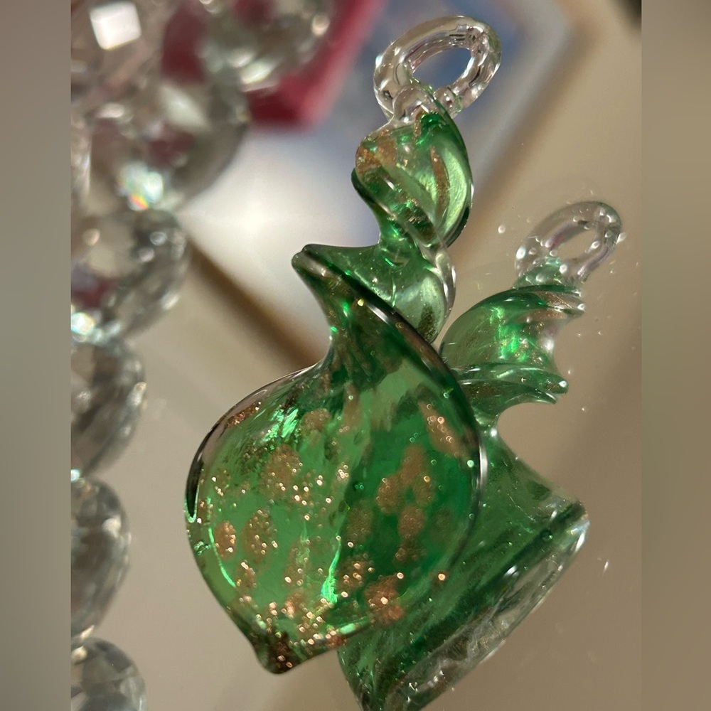 Murano glass pendant spiral green foil necklace - Picture 2 of 4